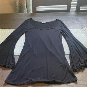 Union of Angels Black Bell Sleeved Dress